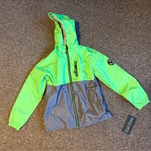 Sequoia Kids Jacket in Neon Green and Gray